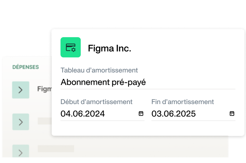 tableau d'amortissement de la plateforme Payhawk